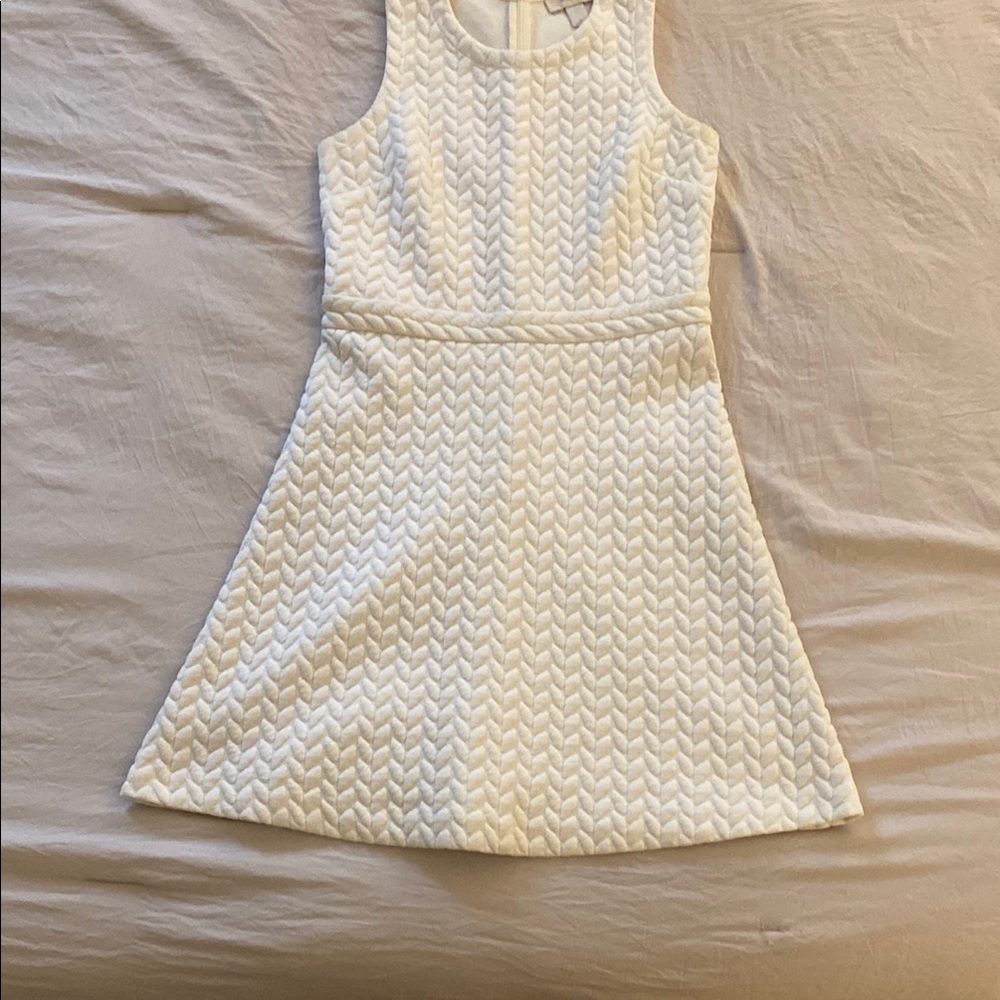 Sleeveless Textured White Dress